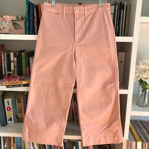 Madewell Emmett Wide-Leg Crop Pants in Pink Oyster